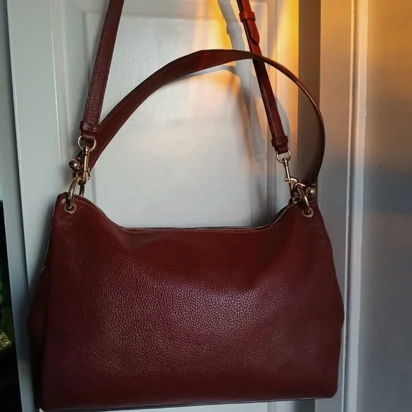 COACH MIA Maroon Red Pebble LEATHER
Crossbody Shoulder Bag Purse L - Picture 3 of 7